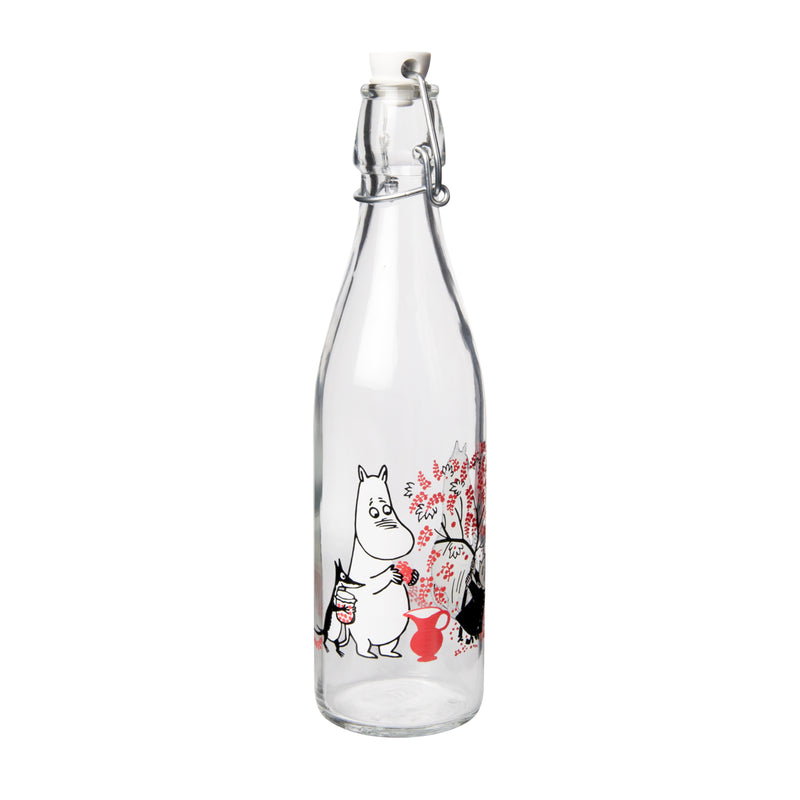Moomin Glass Bottle, Berries 0,5L