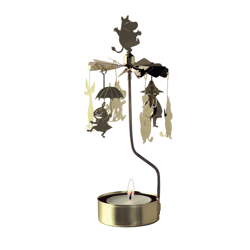 Rotary Candle Holder Moomin Family Gold