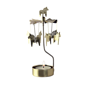 Rotierender Kerzenhalter Dalapferd Gold