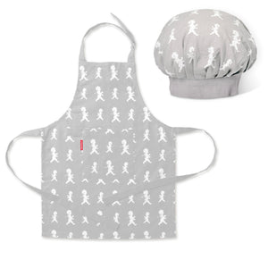 Childrens Apron & Chefs Hat Grey