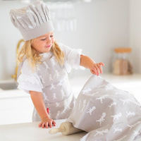 Childrens Apron & Chefs Hat Black