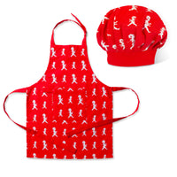 Childrens Apron & Chefs Hat Red