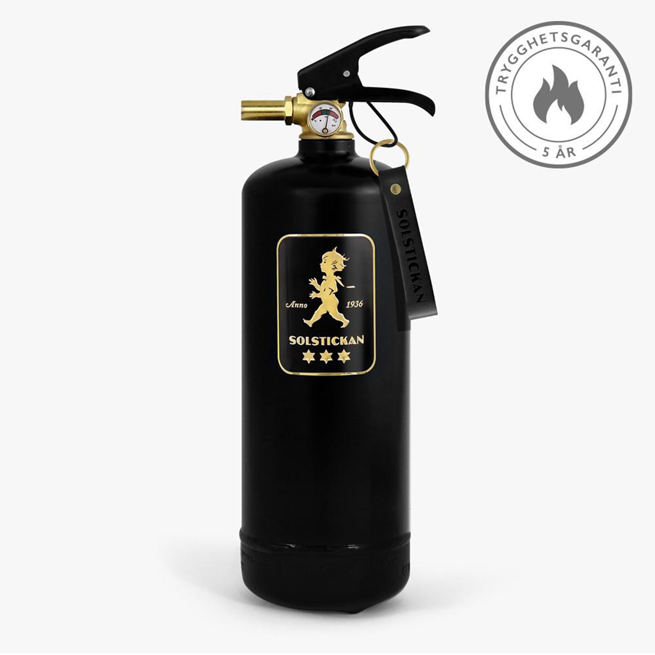 Feuerlöscher 2kg Schwarz / Gold