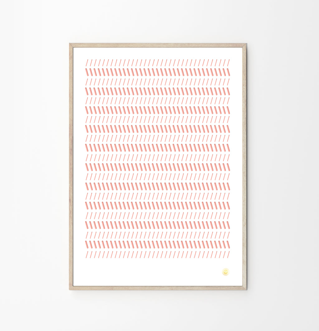 Coral Perforated Art Poster