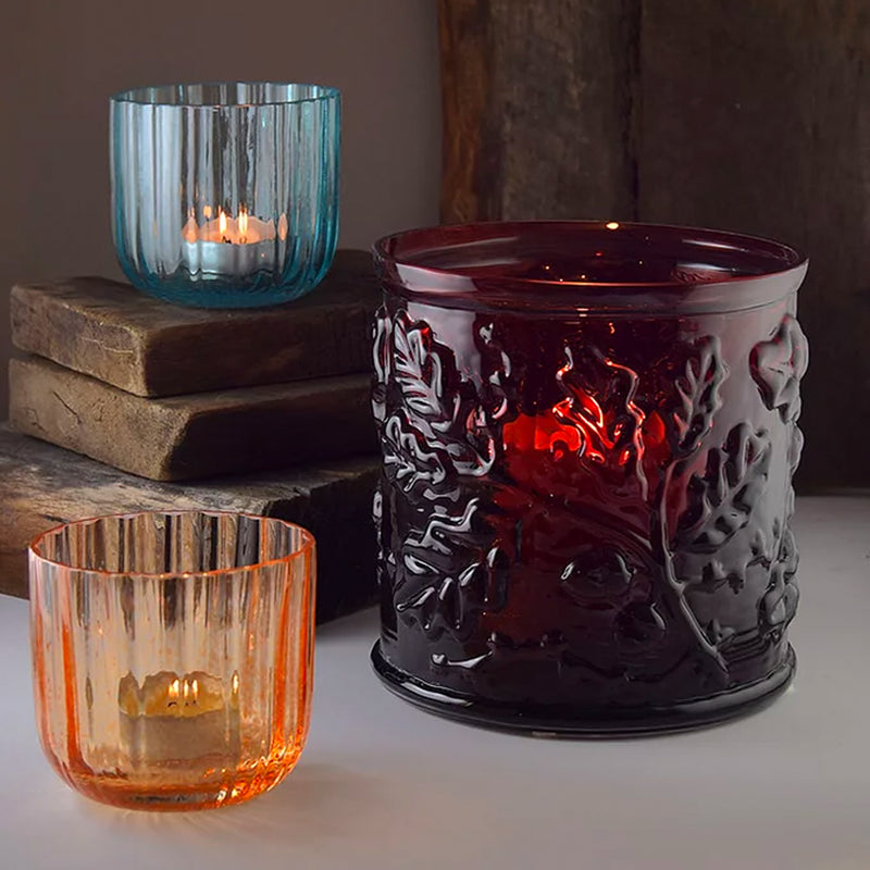 The Royal Oak - Vase/ Hurricane - Dark Red