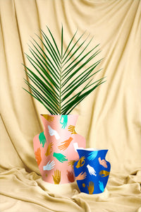 Hamsa Paper Vase Pink