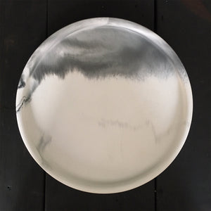 Plain Plate Marbled Dish White