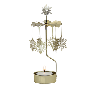 Rotary Candle Holder Snowflake Gold