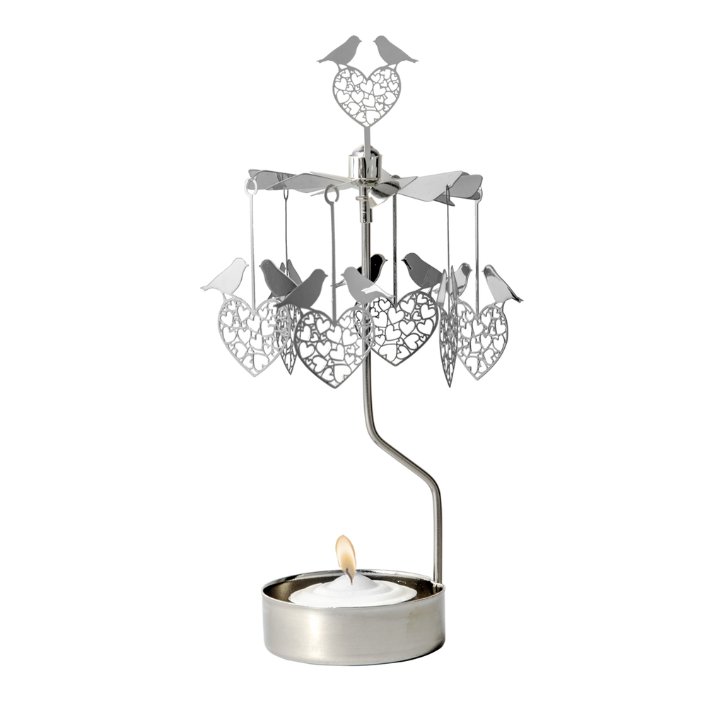 Rotary Candle Holder Bird on Heart