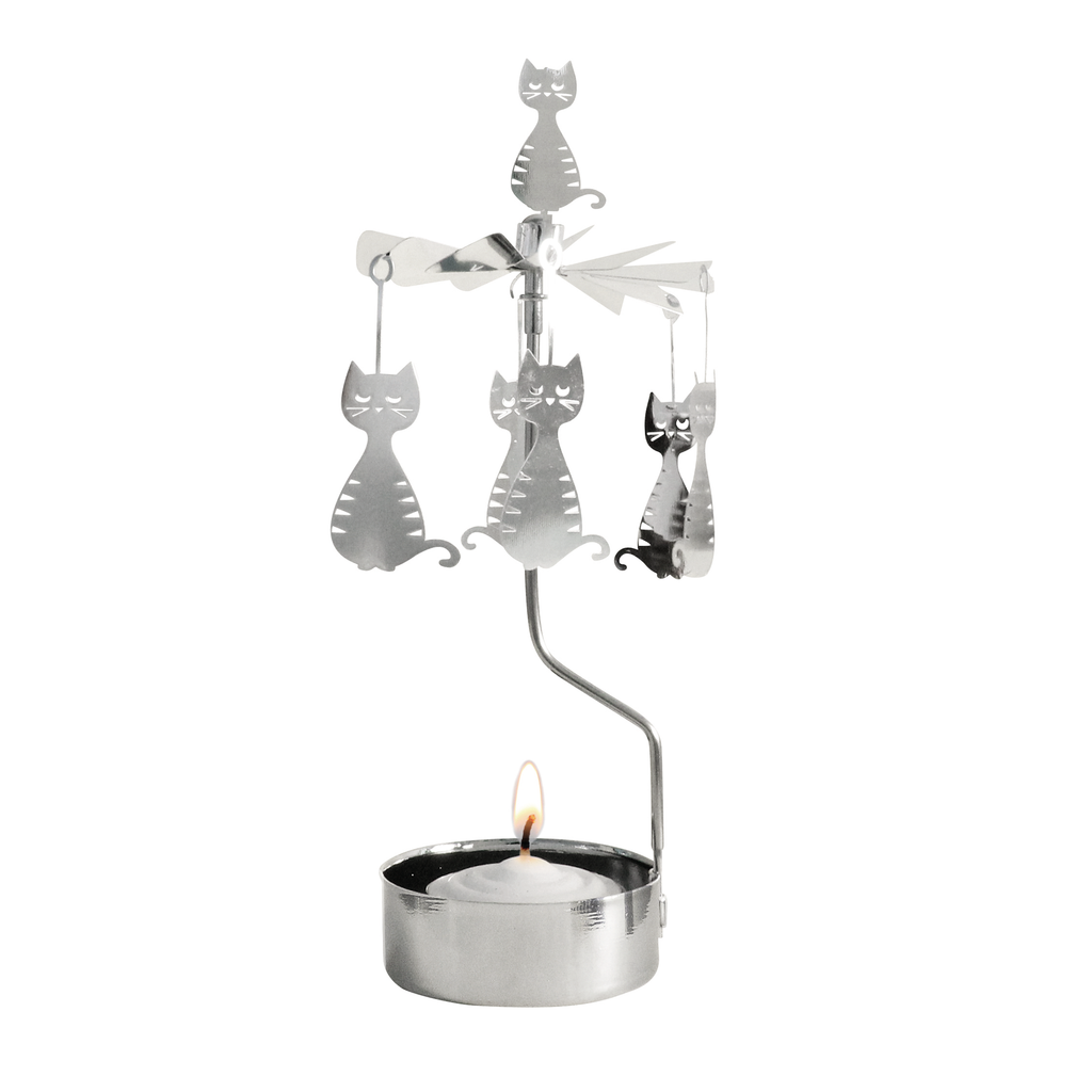 Rotary Candle Holder Sly Cat