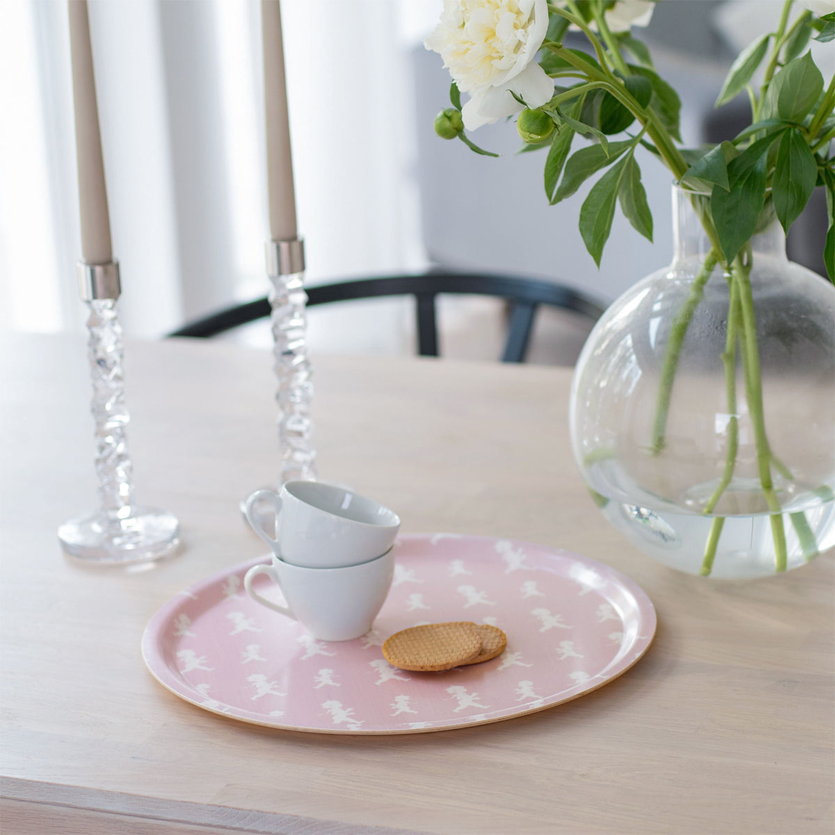 Bricka Rund - 38 cm - Rosa