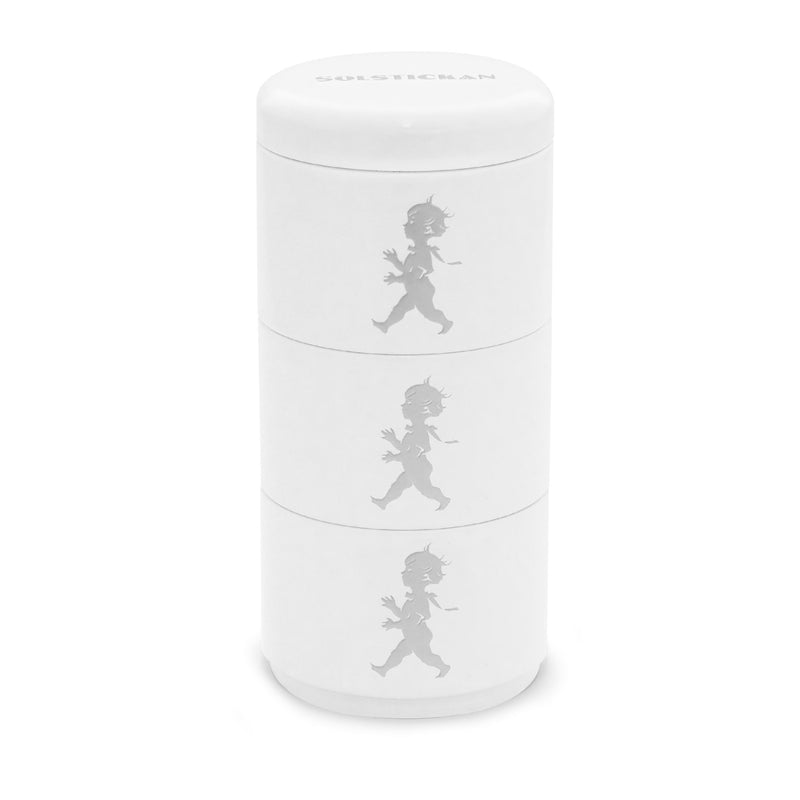 Three-part Storage Jar - White