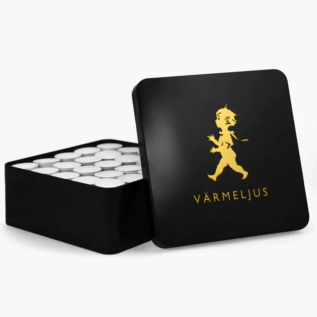 Värmeljuslåda Svart/Guld